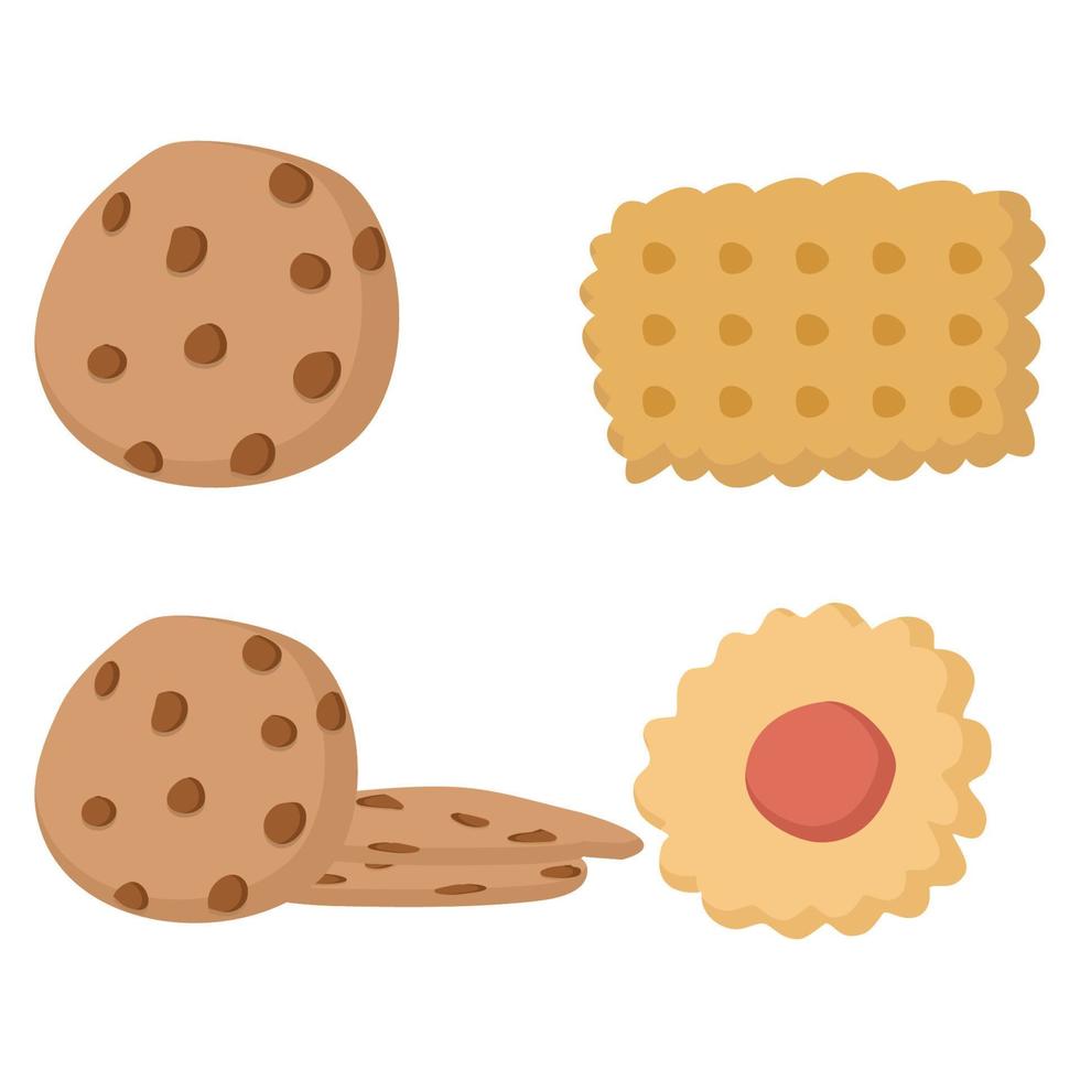 colección de imágenes prediseñadas de galletas planas vector