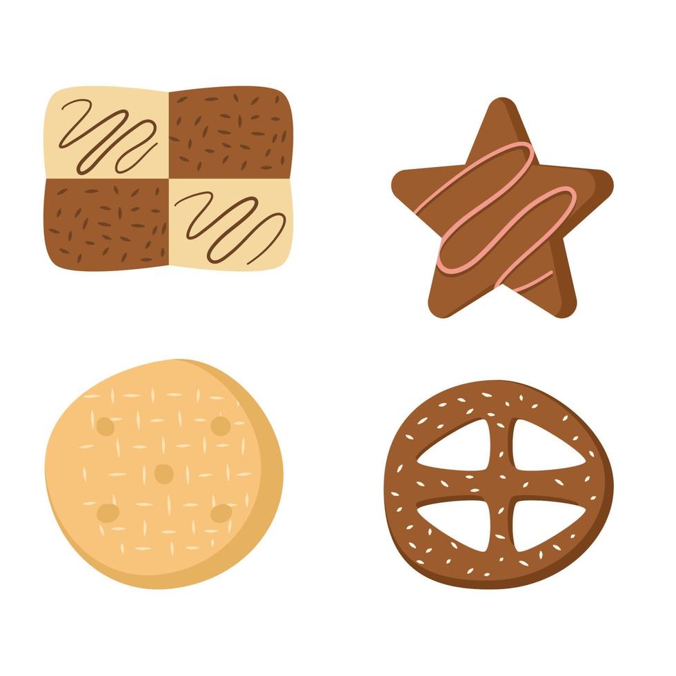 clip art de colección de galletas planas vector