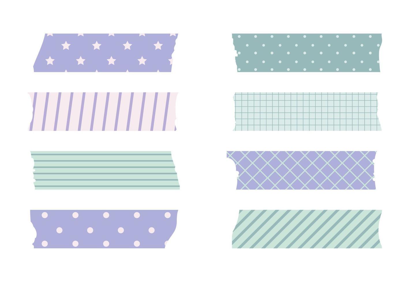 Washi masking tape set. Cute scotch vector