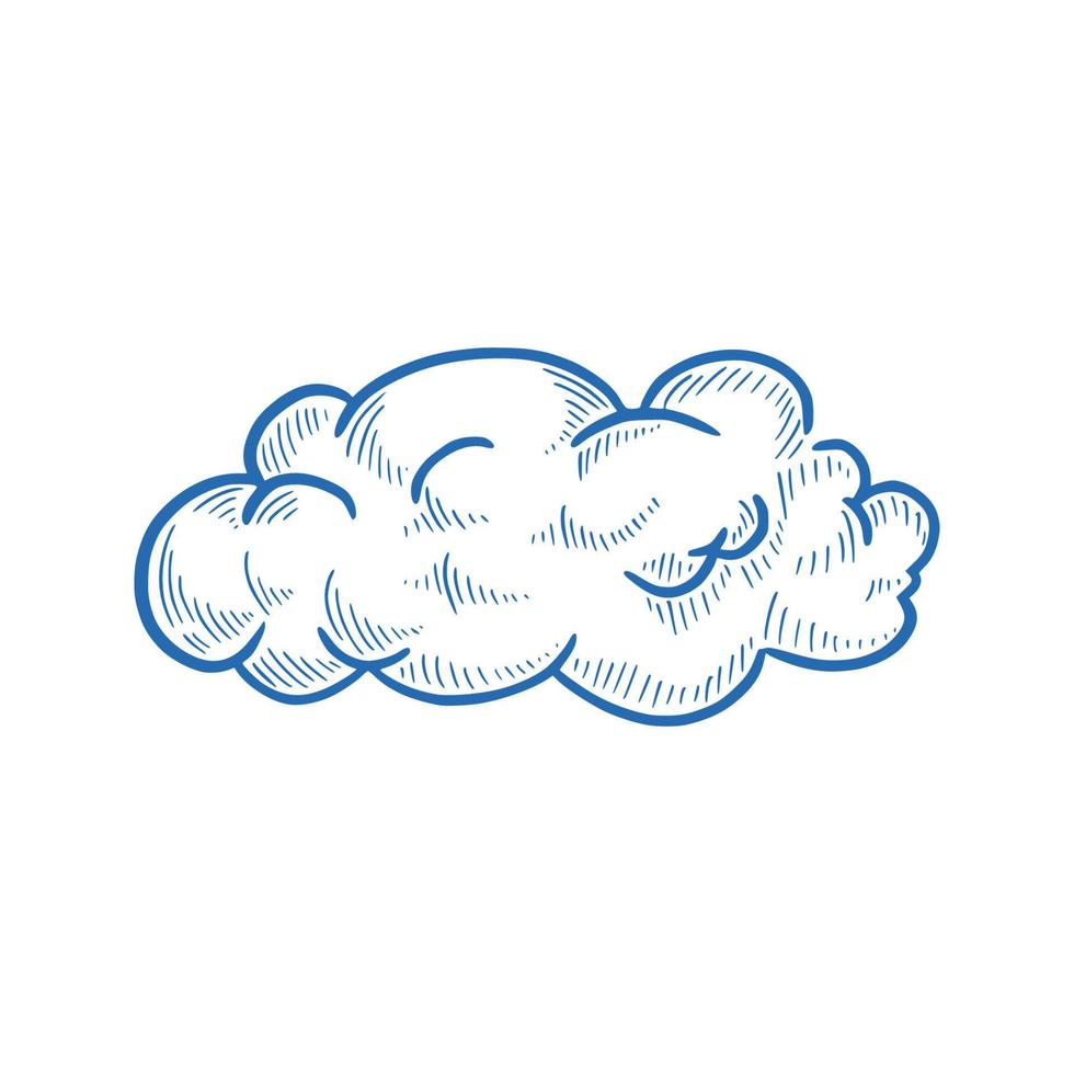 nube dibujada a mano. estilo de dibujo. vector