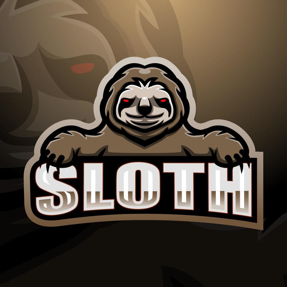 Sloth mascot esport logo design vector