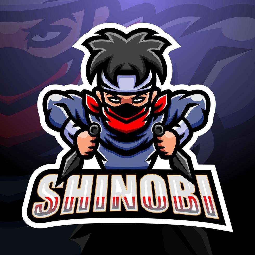 Shinobi mascot esport logo design vector