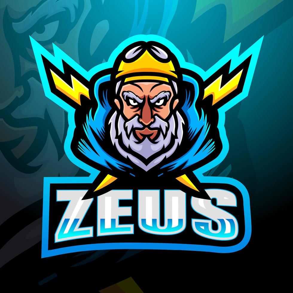 diseño de logotipo zeus mascot esport vector