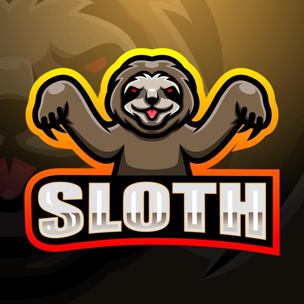 Sloth mascot esport logo design vector