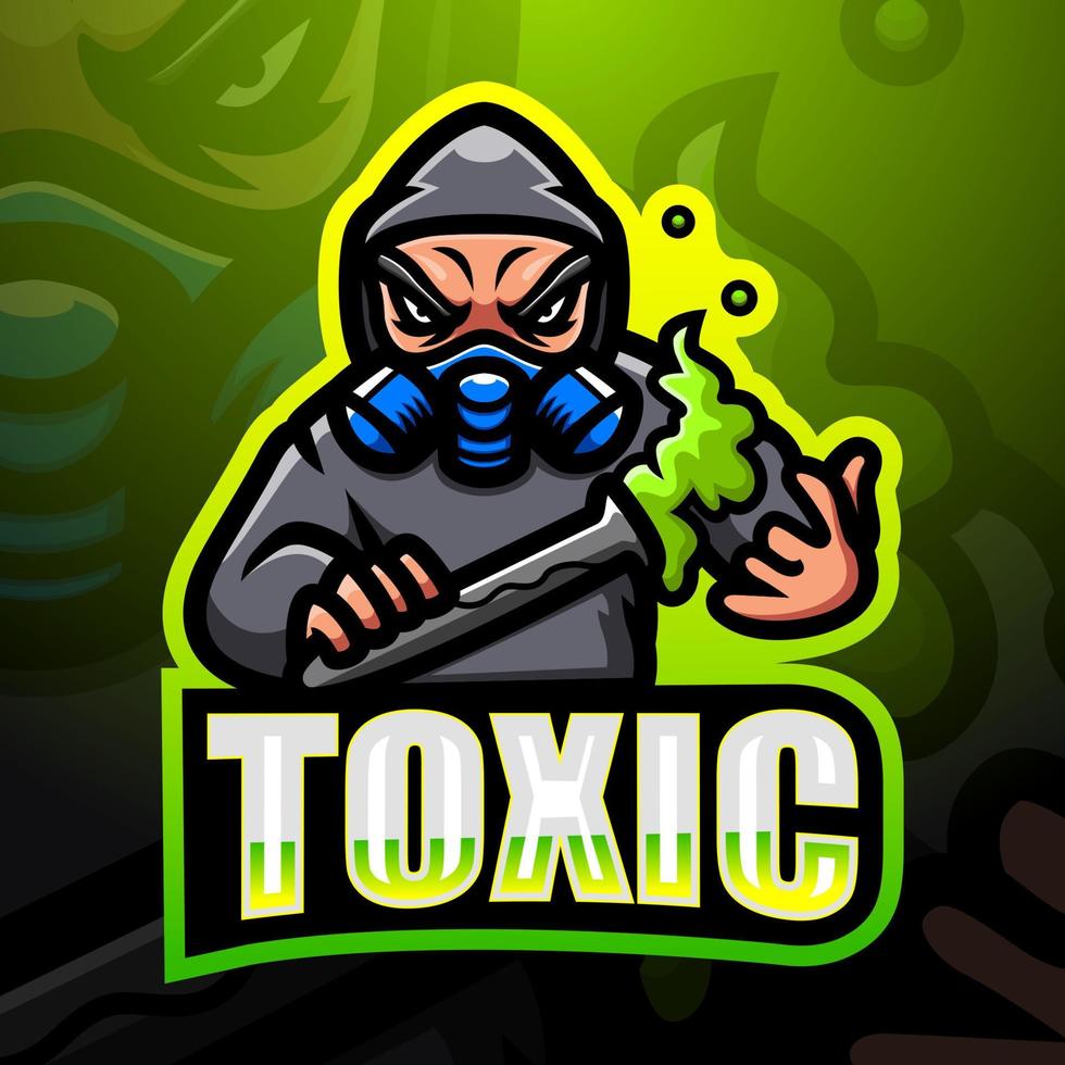 Toxic mascot esport logo design vector