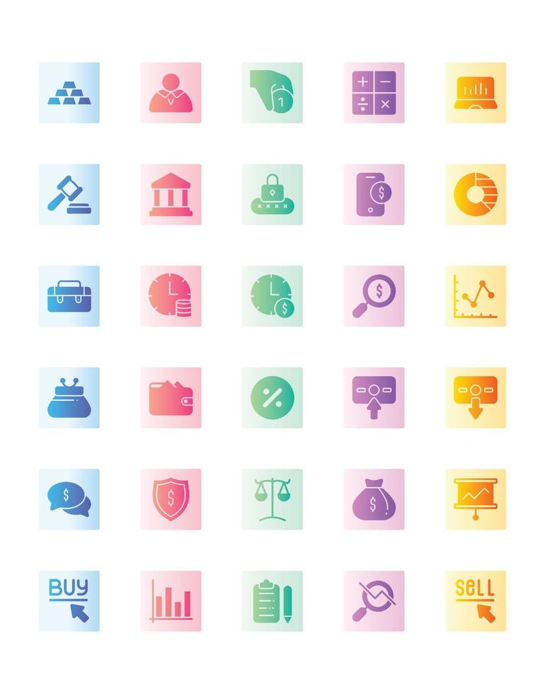 Banking and Finance Icon Set 30 isolated on white background vector