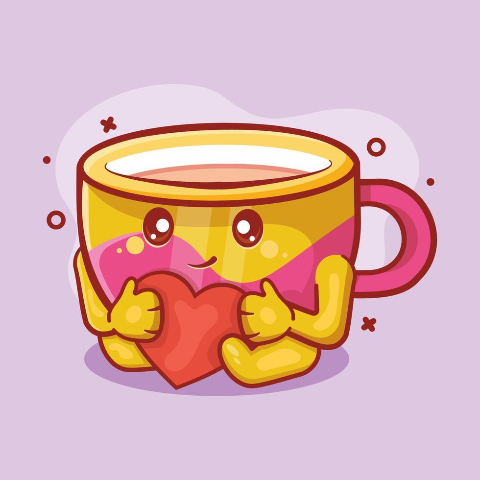 Cute Kawaii Hot Tea Cup Teabag Vector Illustration Cartoon Character Icon  Design Stock Vector