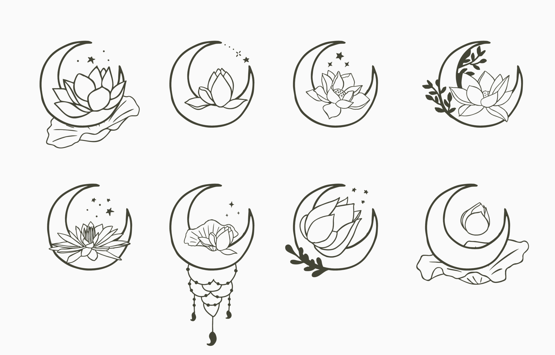 Black Lotus Flower Outline Vector Illustration For Icon sticker black-lotus-flower-outline-vector-illustration-for-icon-sticker