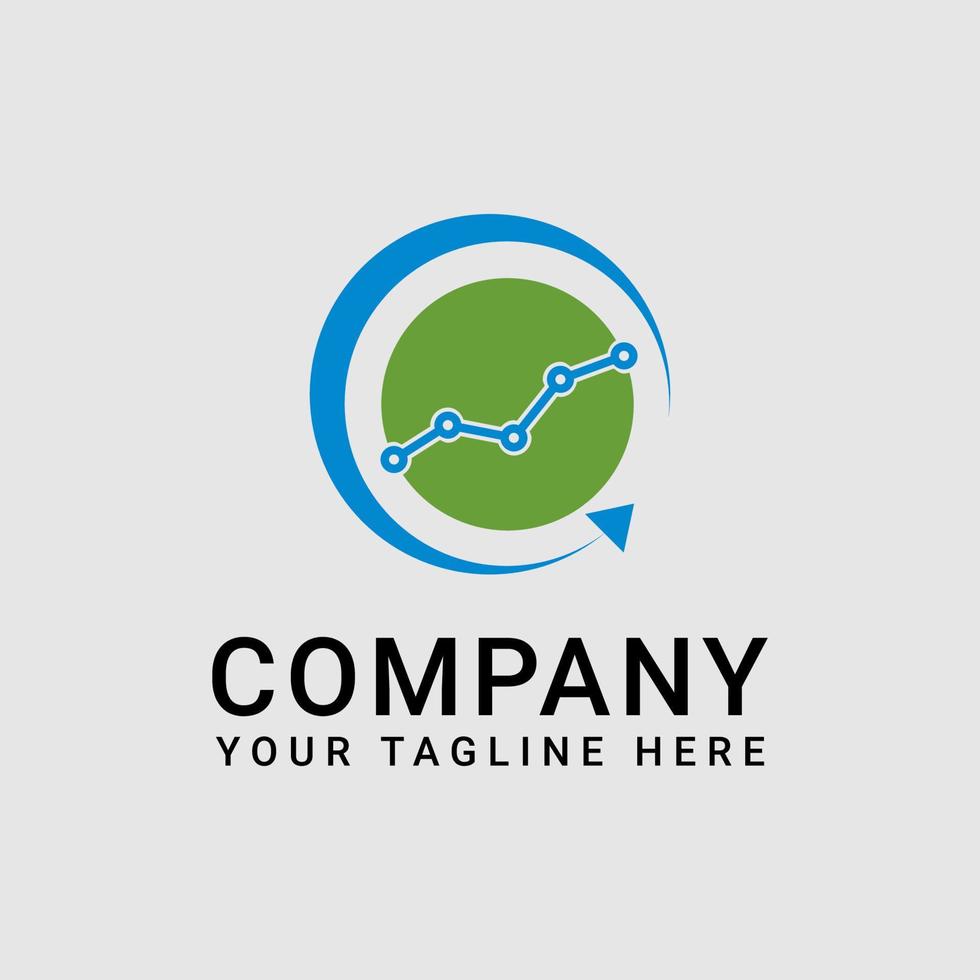 Simple Business Logo Design in Green and Blue vector