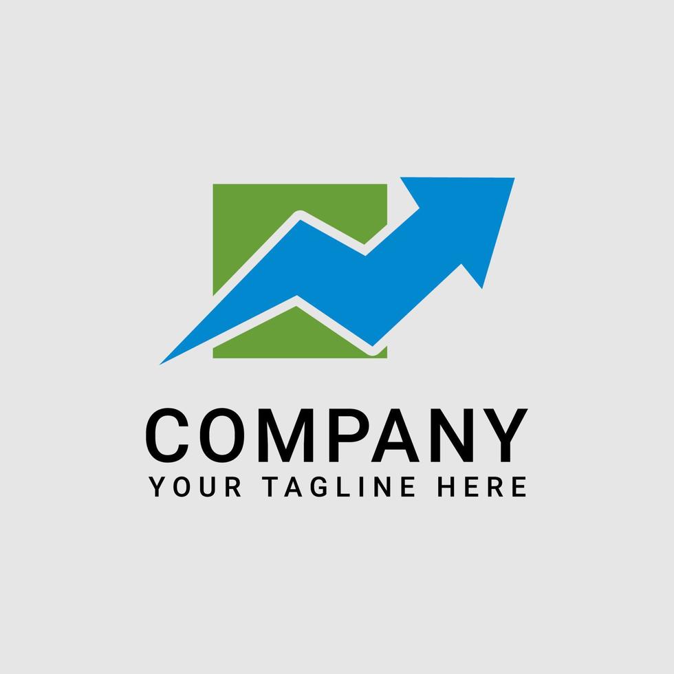 diseño de logotipo de empresa simple en verde y azul vector