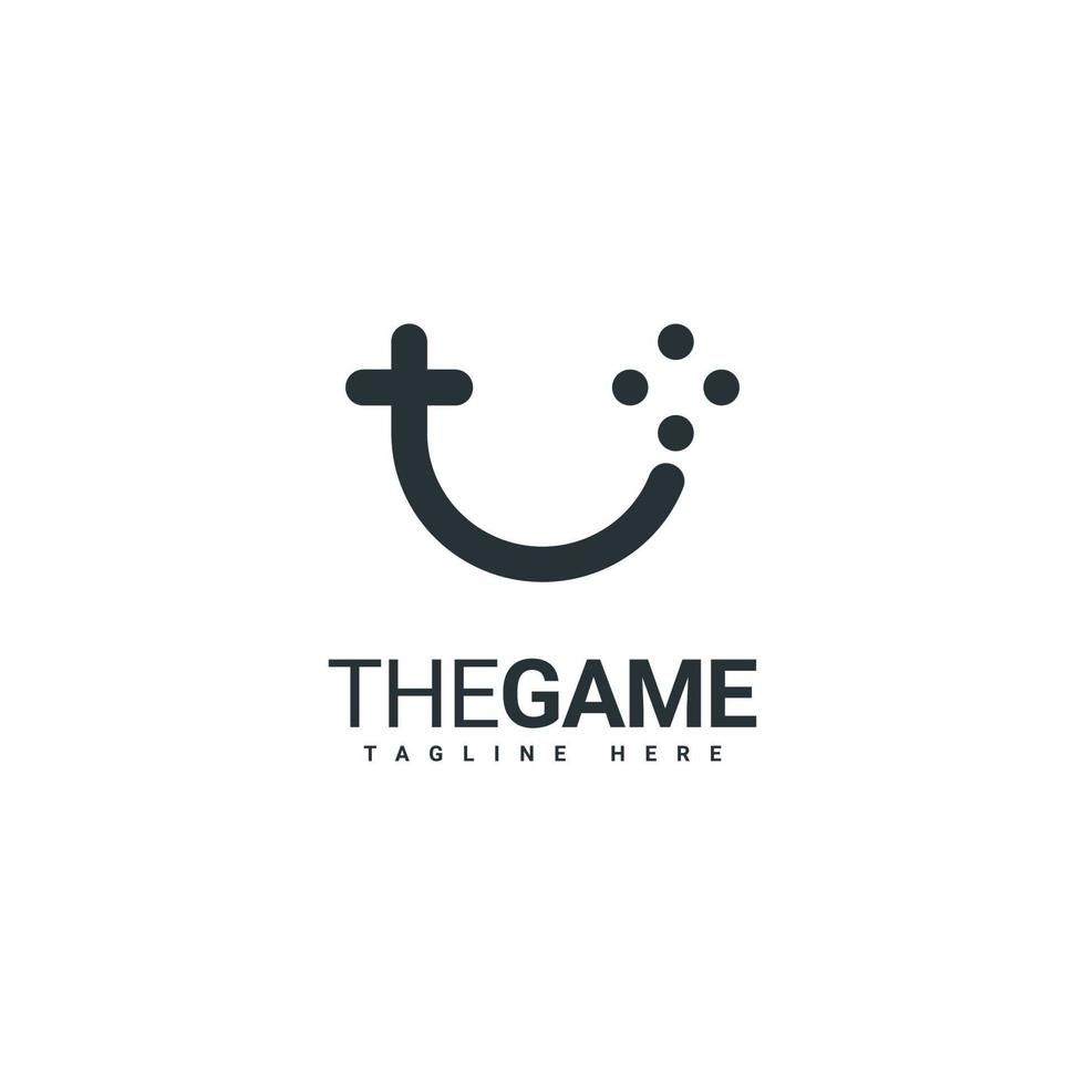 diseñar un juego de logotipos con una combinación de iconos de joystick y expresiones faciales sonrientes vector