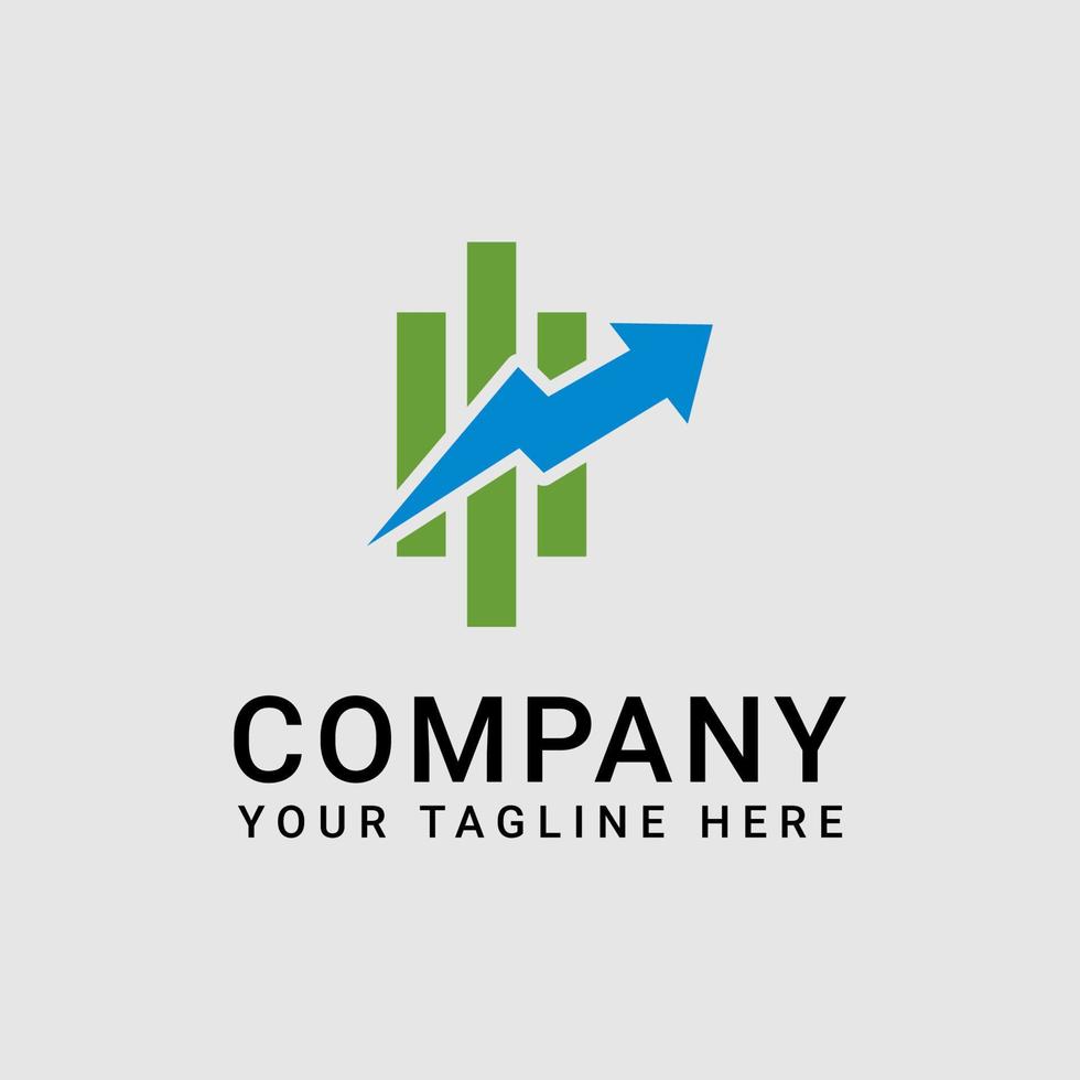 Simple Business Logo Design in Green and Blue vector