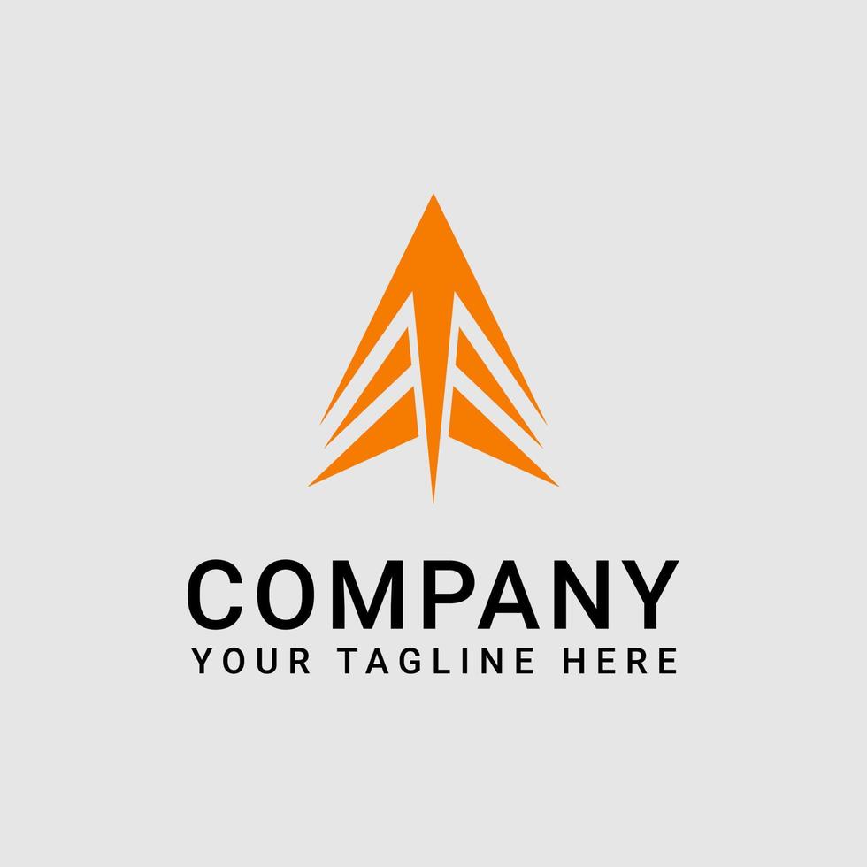 Simple Logo Design With Orange Arrow Icons vector