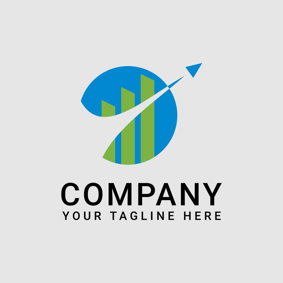Simple Business Logo Design in Green and Blue vector