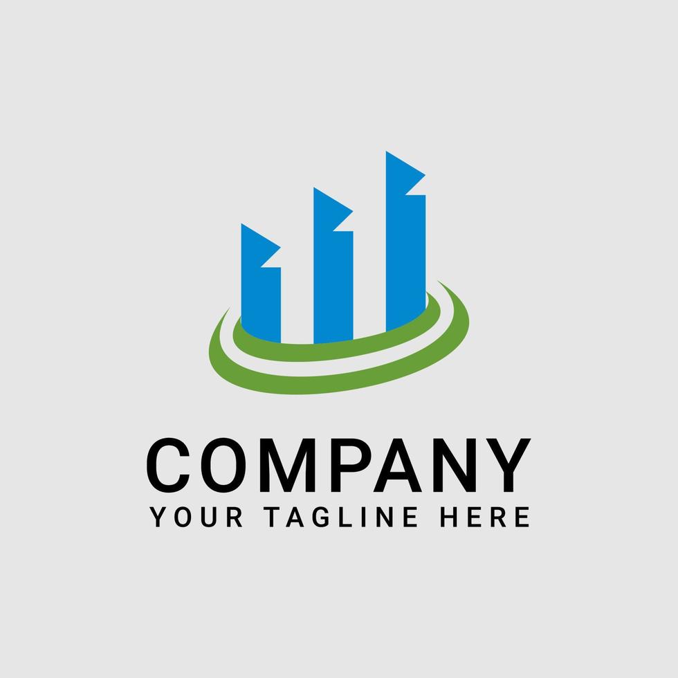 Simple Business Logo Design in Green and Blue vector