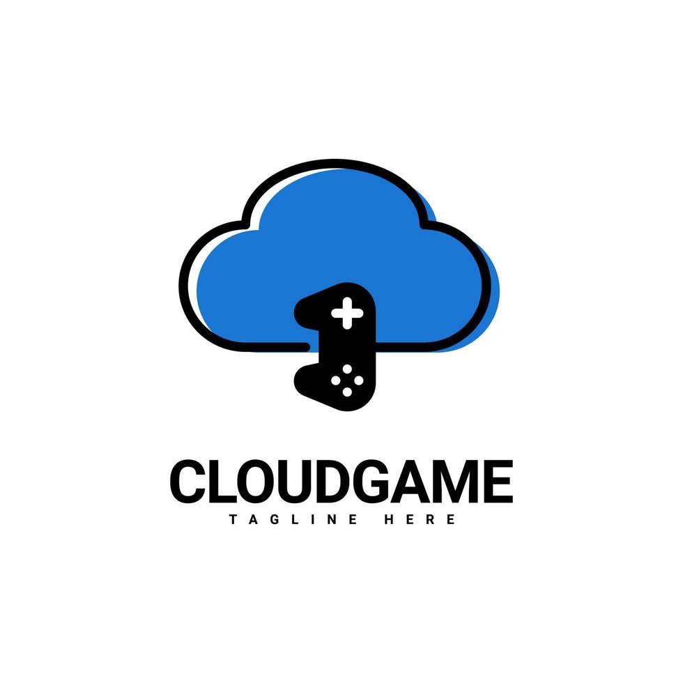 Cloud Game Logo Design, Joystick and Cloud Logo Combination, Logo Vector Template