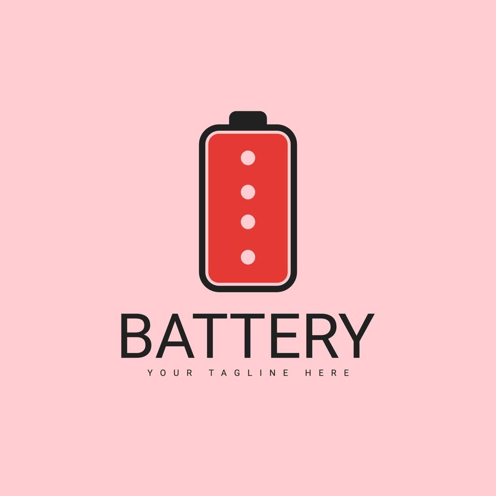 Simple Battery Icon Logo Design Template vector