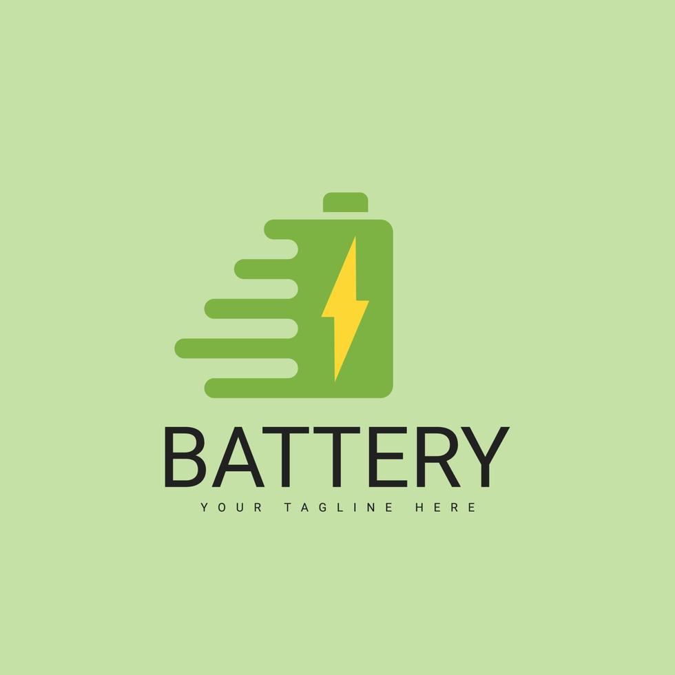Battery Logo, Fast Rechargeable Battery Vector Design