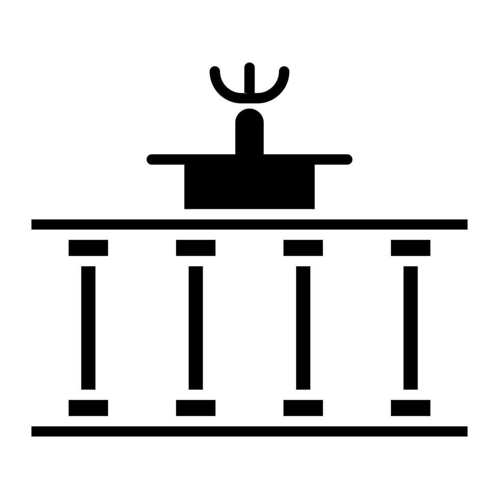 icono de glifo de la puerta de brandenburgo vector