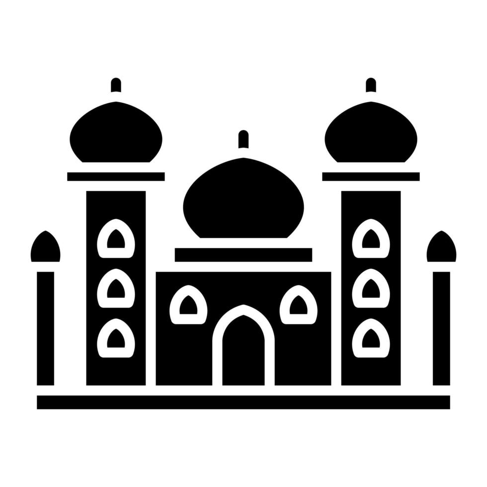 Taj Mahal Glyph Icon vector