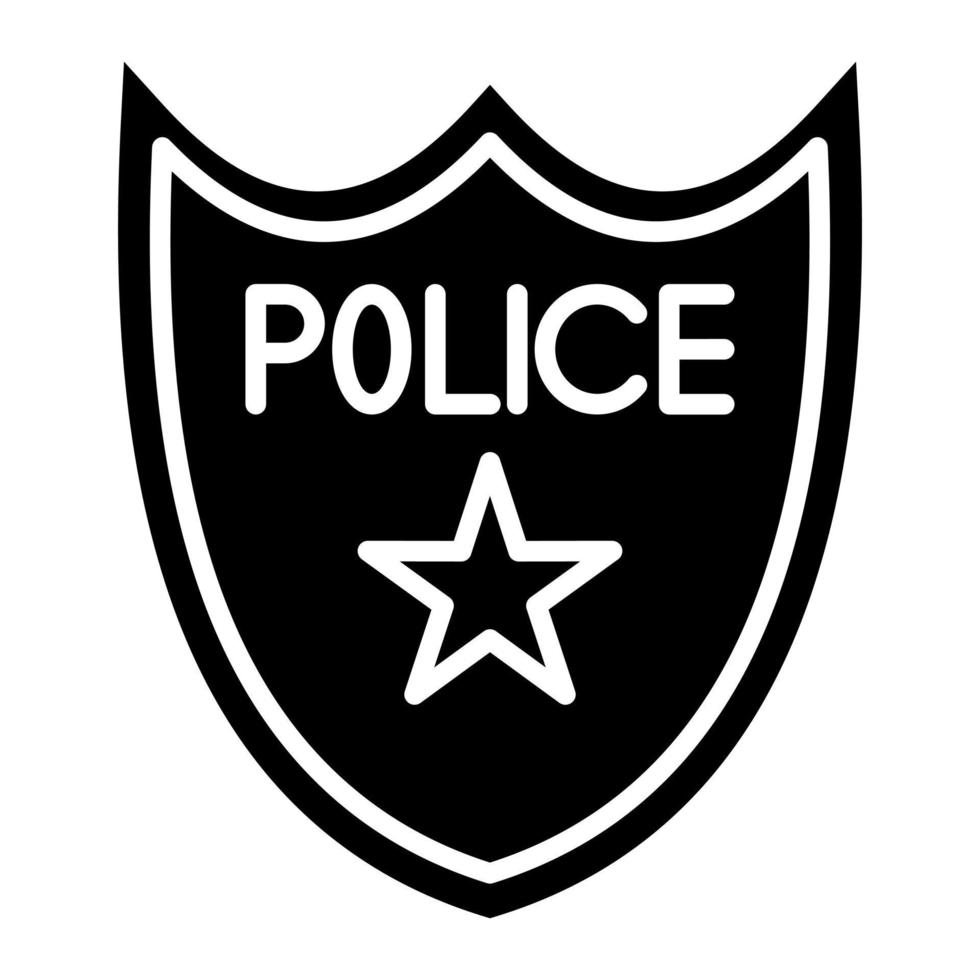 icono de glifo de placa de policía vector