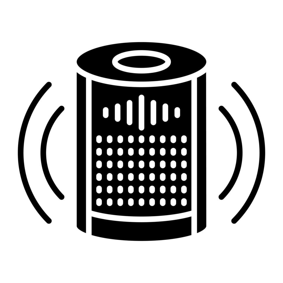 icono de línea de altavoz inteligente vector