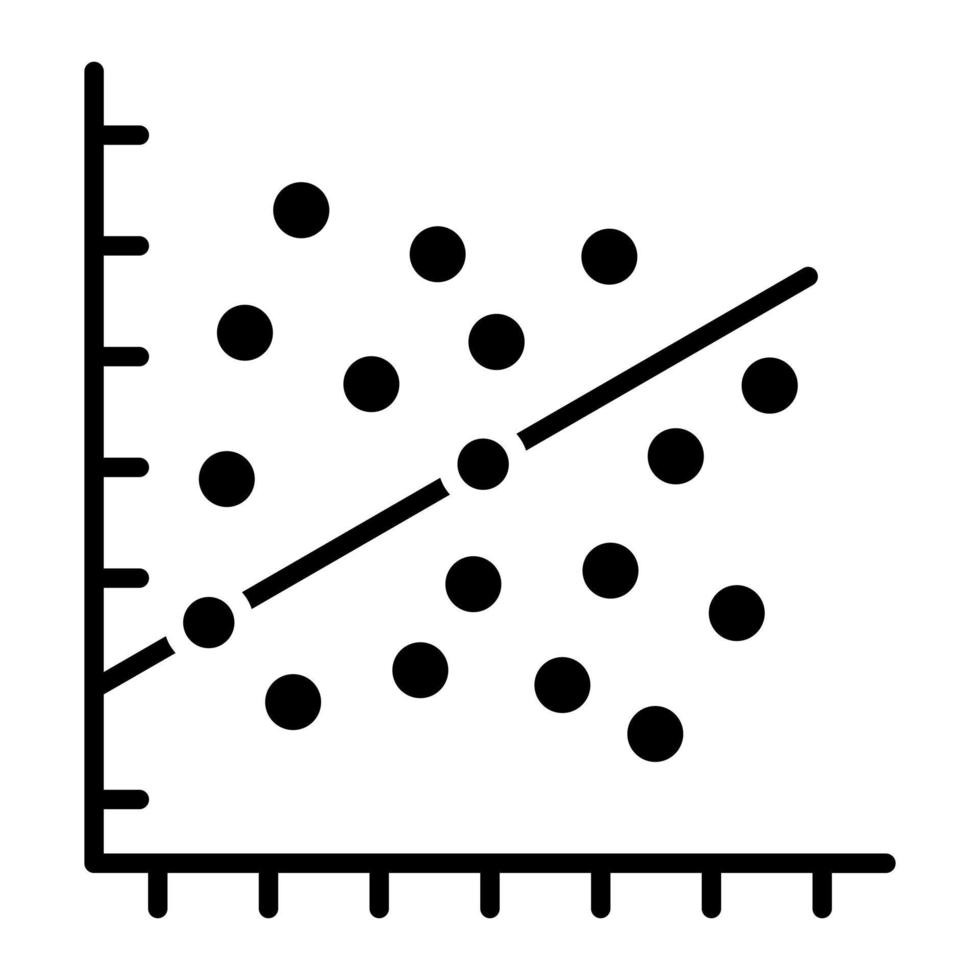 icono de línea de diagrama de dispersión vector