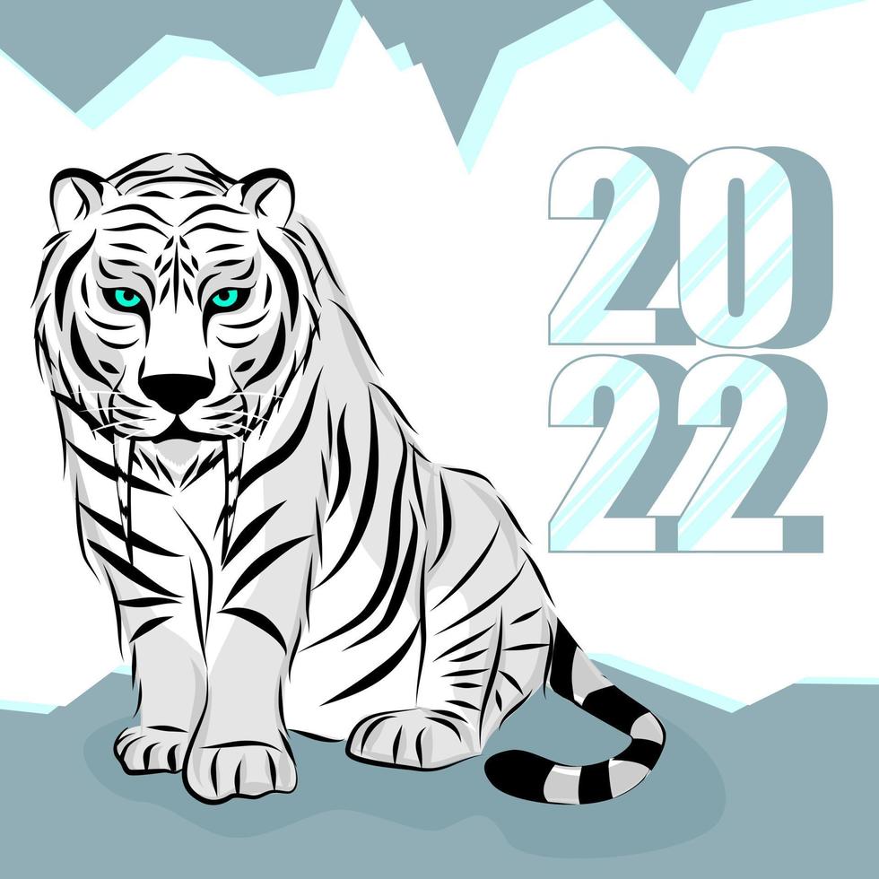 2022 the year of tiger vector