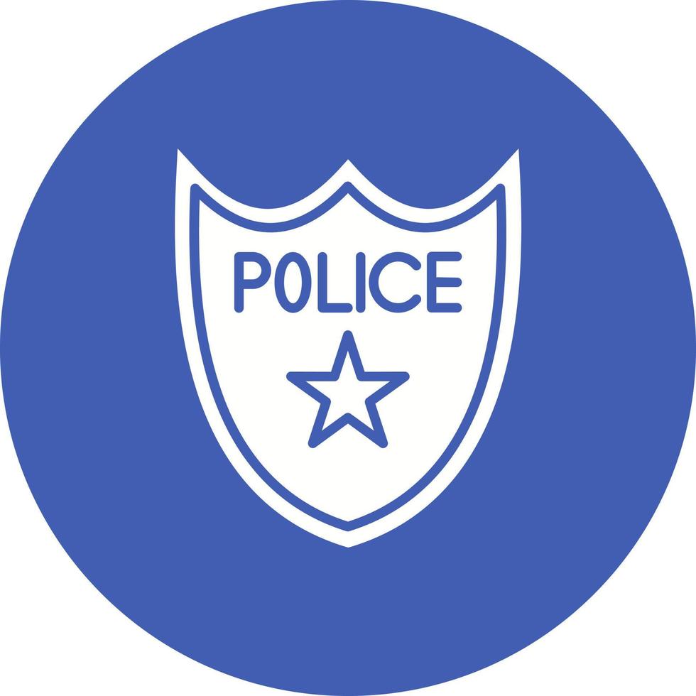 icono de glifo de placa de policía vector