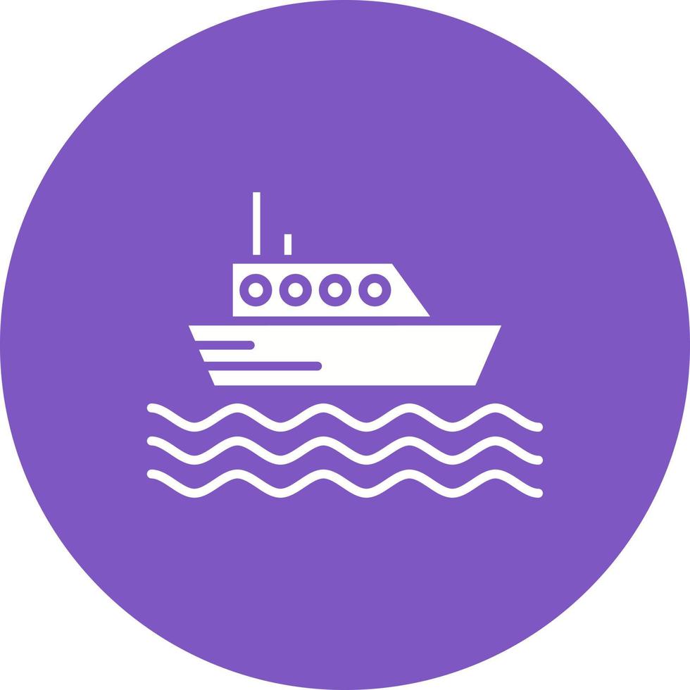 Ferry Boat Glyph Circle Bakground Icon vector