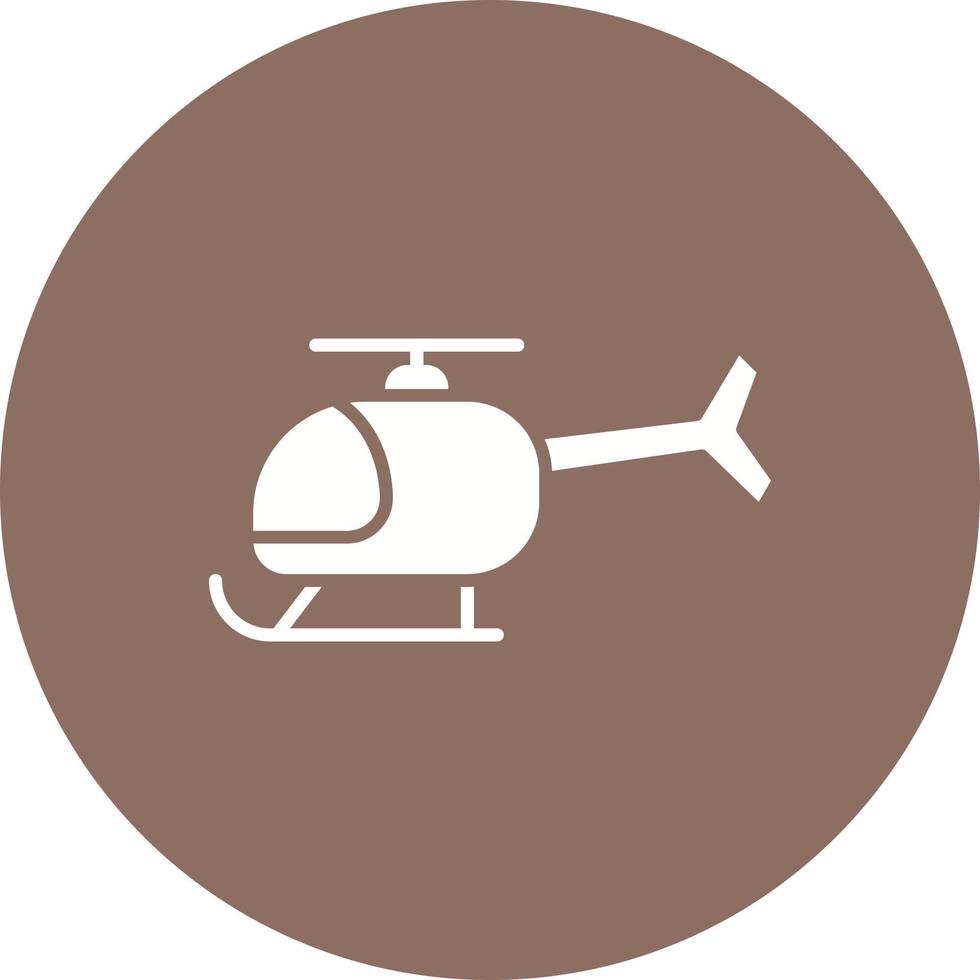 Helicopter Glyph Circle Bakground Icon vector