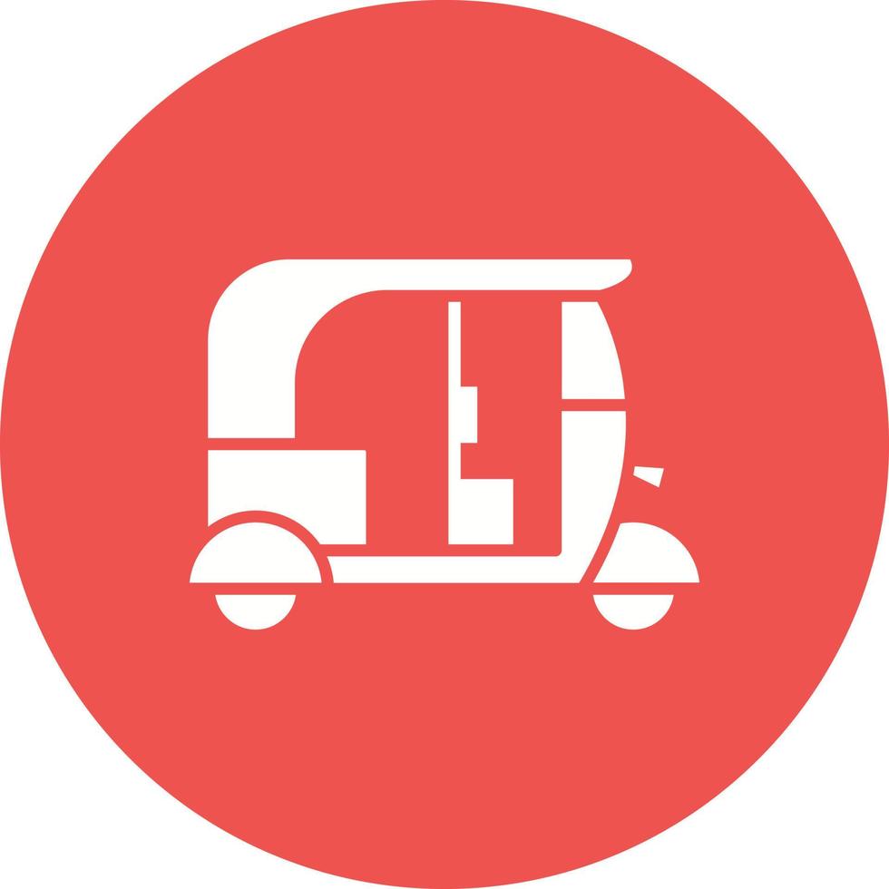 Tuk Tuk Glyph Circle Bakground Icon vector