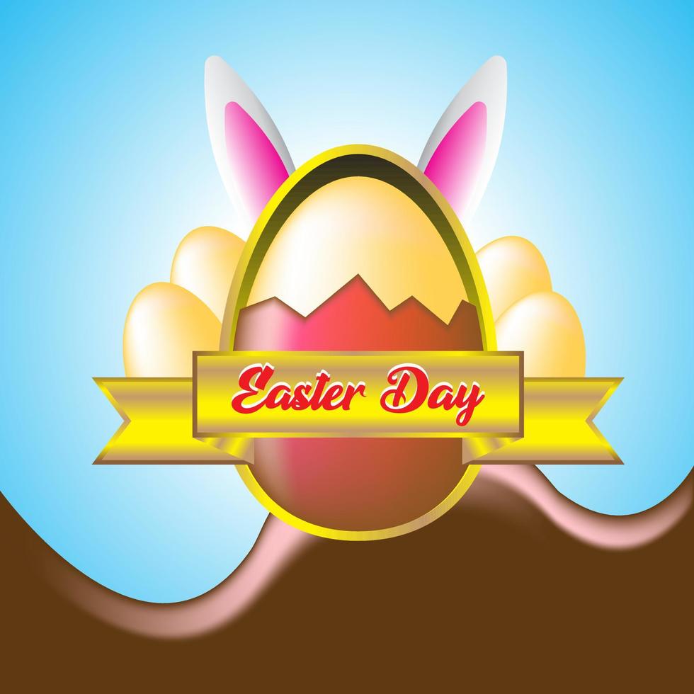 Happy Easter Day Greeting card vector