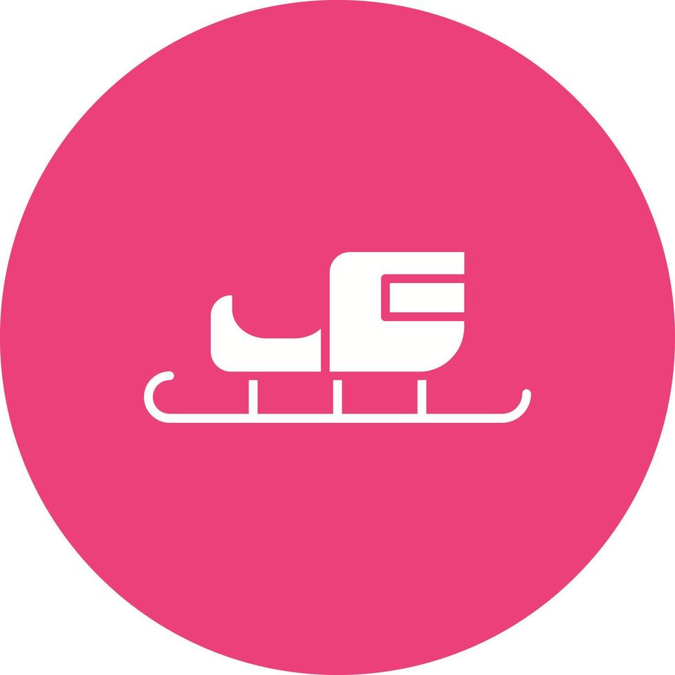 Sled Glyph Circle Bakground Icon vector