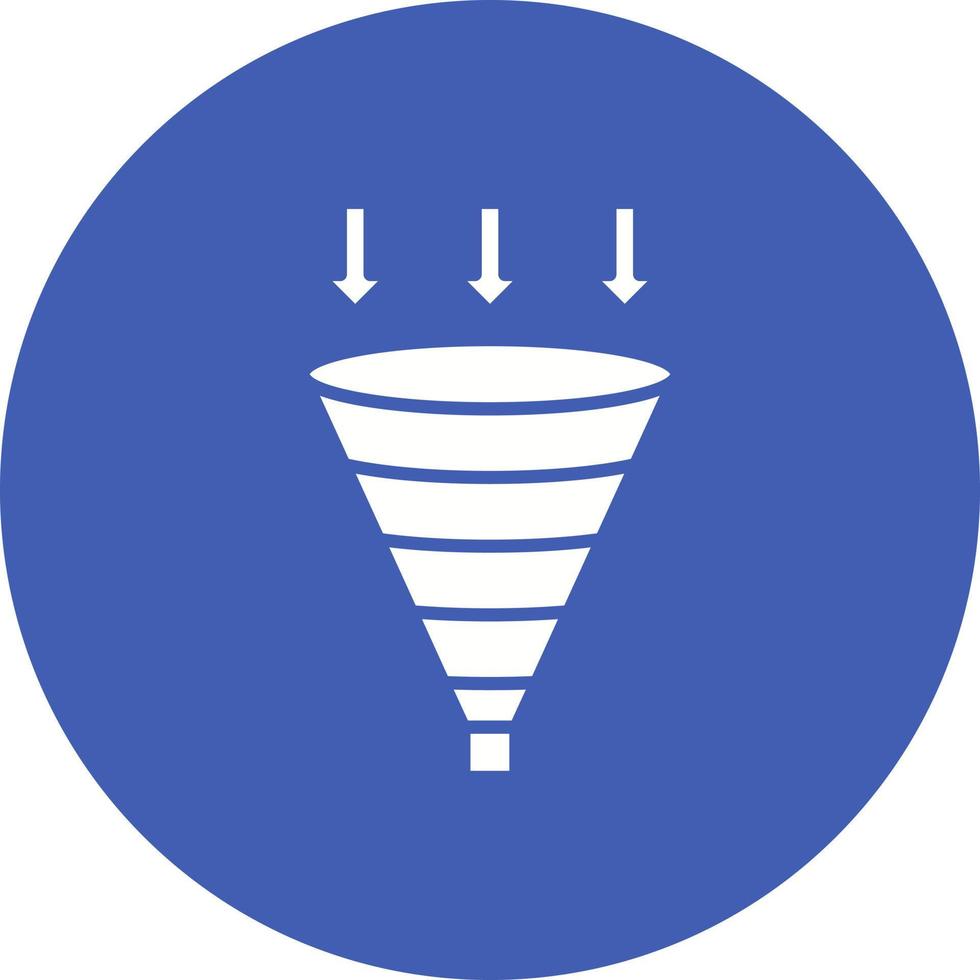 Funnel Chart Glyph Circle Bakground Icon vector