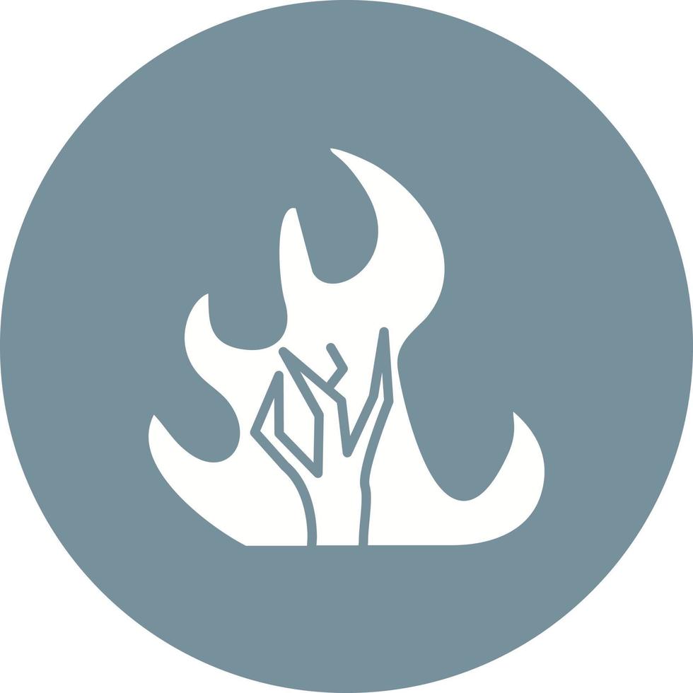 Wildfire Glyph Circle Bakground Icon vector