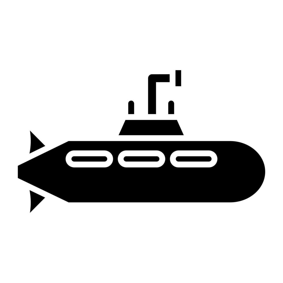 icono de glifo submarino del ejército vector