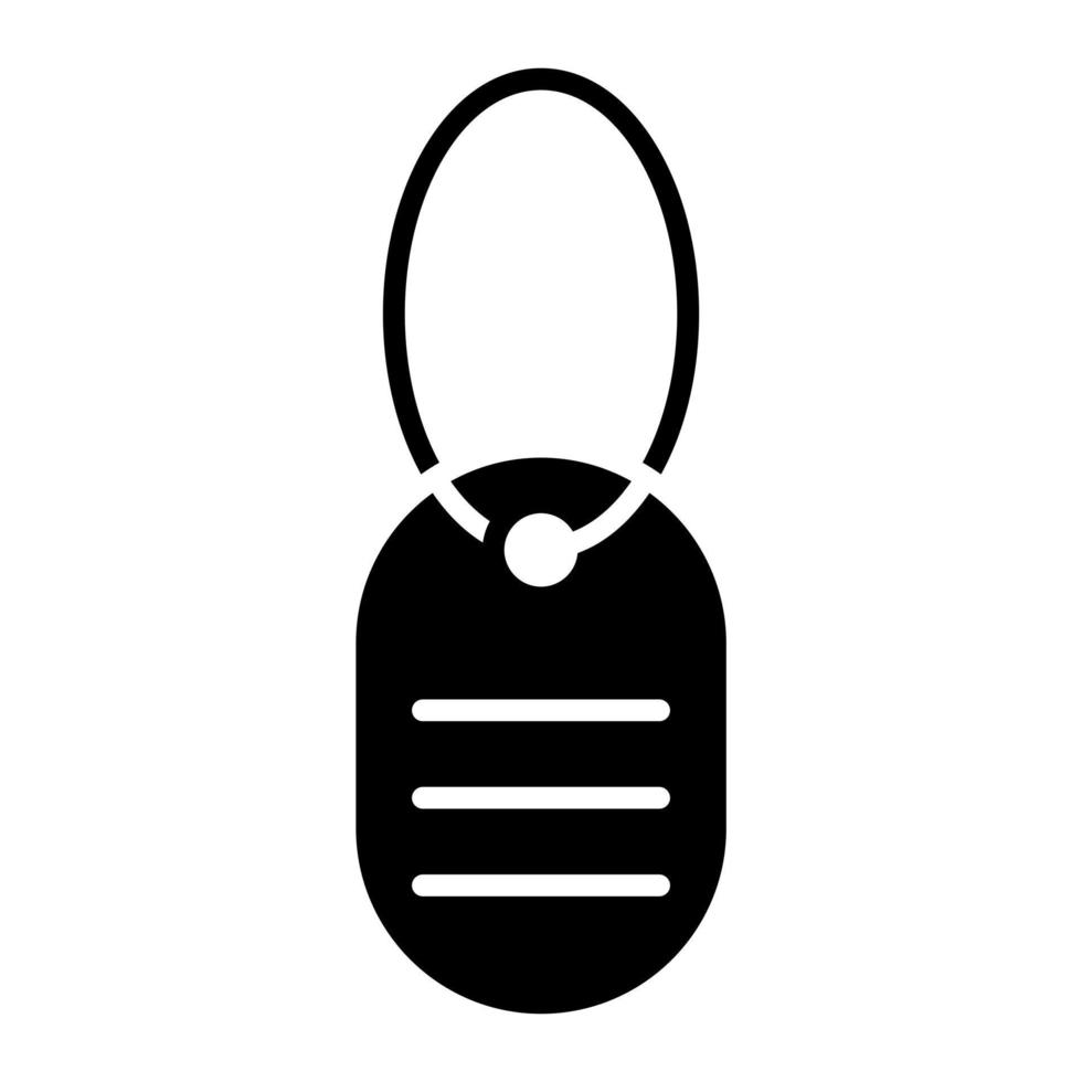 Army Dog Tag Glyph Icon vector