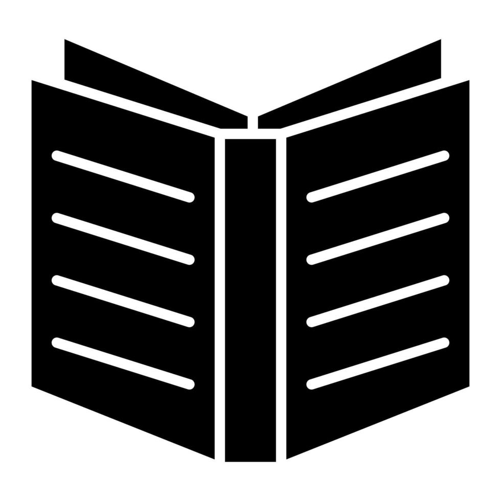 icono de glifo de libro abierto vector