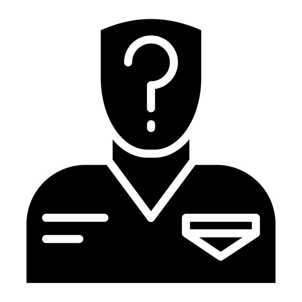 Suspect Glyph Icon vector