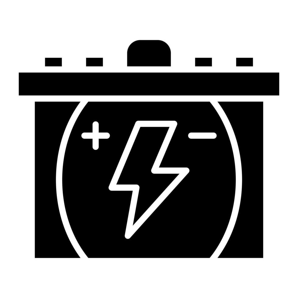 icono de línea de batería automática vector