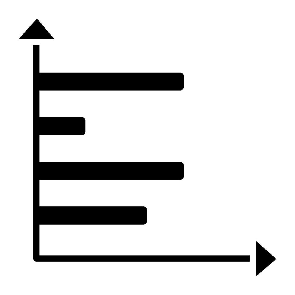 Horizontal Bar Chart Line Icon vector