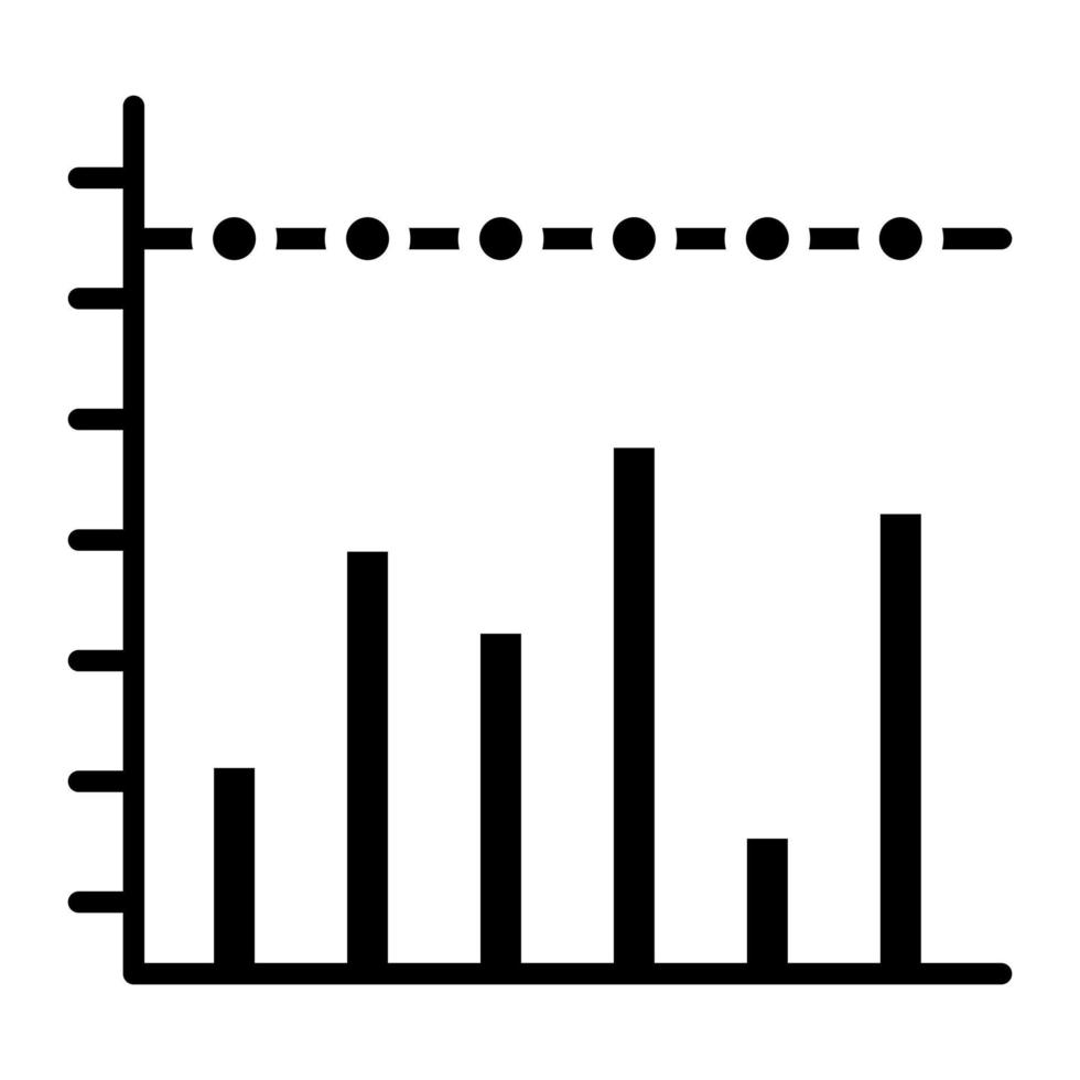 Stacked Bar Chart Line Icon vector