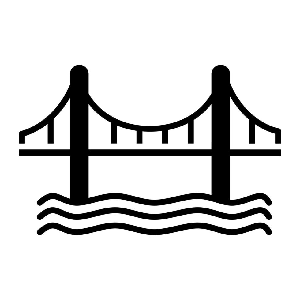 icono de glifo de puente golden gate vector