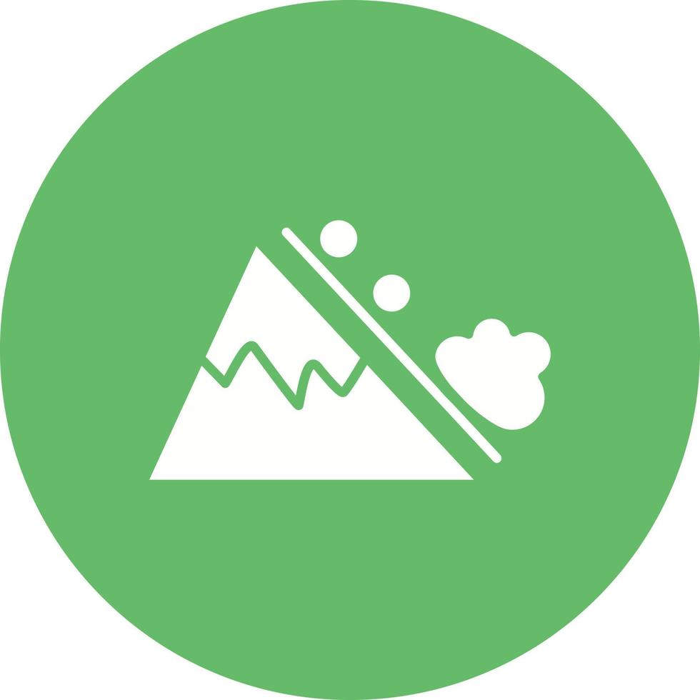 Snow Avalanche Glyph Circle Bakground Icon vector