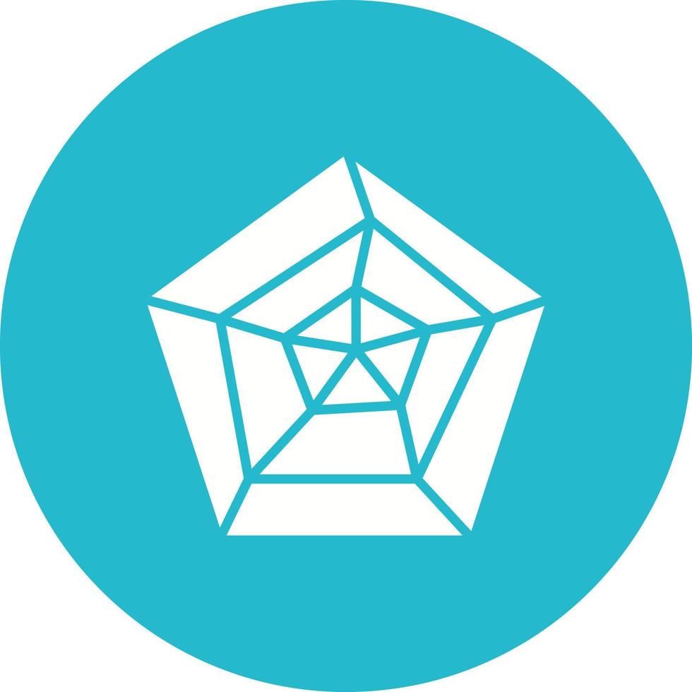 Radar Chart Glyph Circle Bakground Icon vector