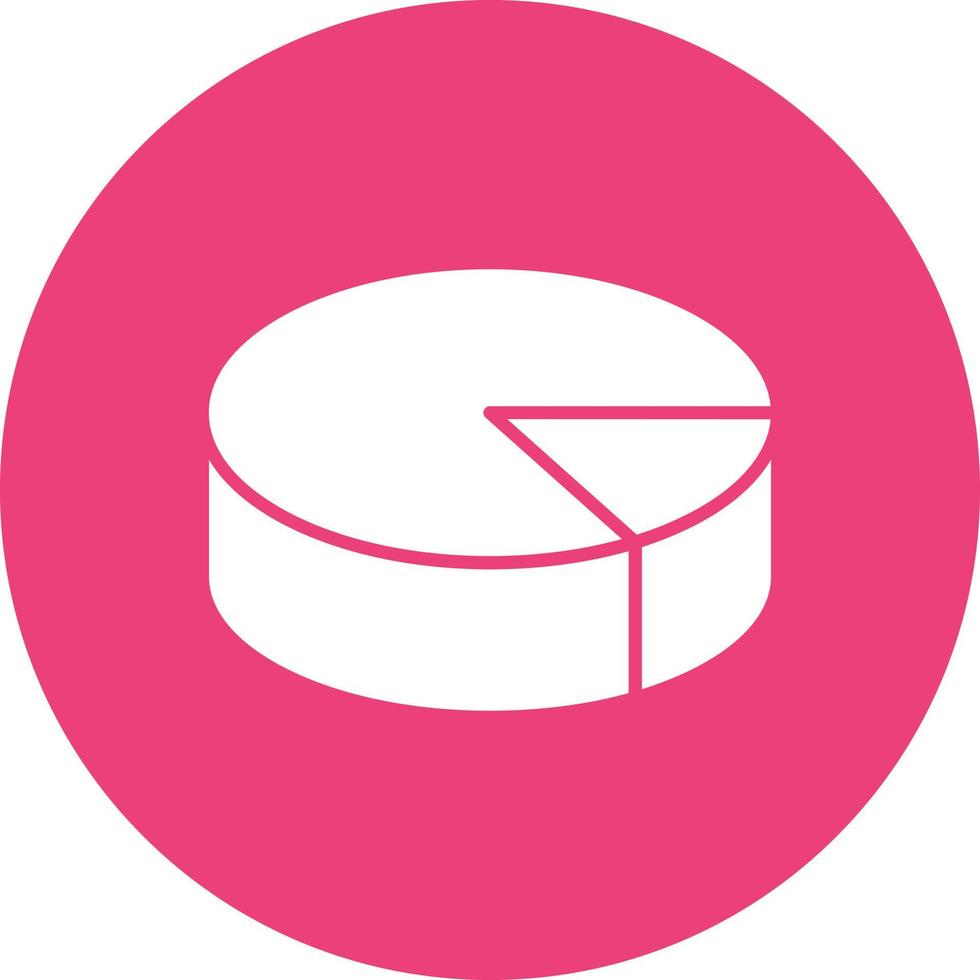 3D Pie Chart Glyph Circle Bakground Icon vector