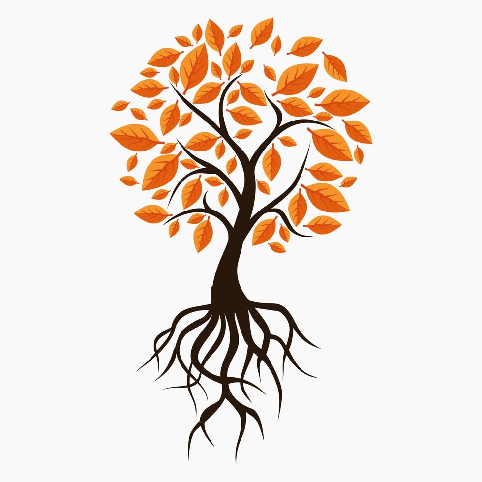 ilustración de arte vectorial editable de un árbol en la temporada de otoño para elemento decorativo vector