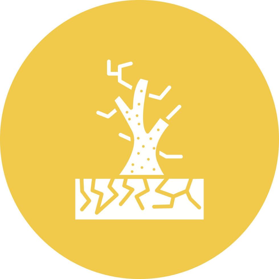 Desertification Glyph Circle Bakground Icon vector