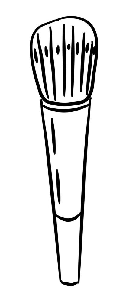 Hand-Drawn cosmetics brush. Doodle vector illustration. Make up.